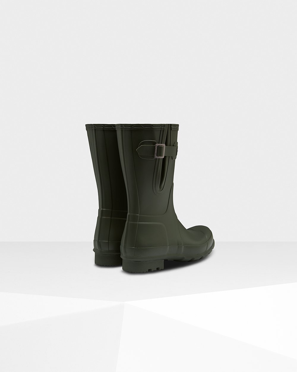 Hunter Hombre Original Side Adjustable - Botas de Lluvia Verde Oscuro Oliva - 641-YHKSQC